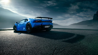 Blue sports car surfboard cloudy - a surfboard free wallpaper