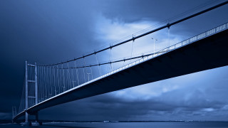 Bridge water sky clouds matte 2 - a bridge free wallpaper