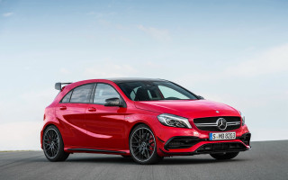 Red mercedes cla driving sky - private press free wallpaper for desktop