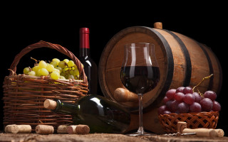 Wine glass bottle grapes basket - a bottle of wine free wallpaper