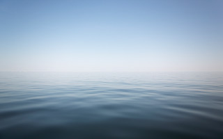 Ocean sky boat beach minimalist - a few cloud free wallpaper