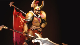 Woman armor sword flag battle - a statue of a woman free wallpaper
