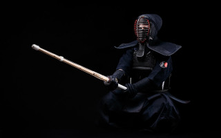 Costumed portrait armor helmet sword - studio photography free wallpaper