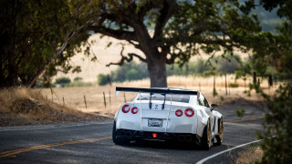 White sports car driving road 7 - a road next free wallpaper