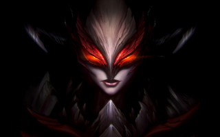 Demonic woman red eyes wings - art free wallpaper