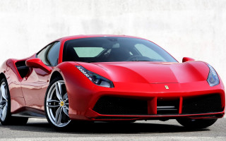 Red sports car white wall 2 - a black rim free wallpaper