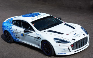White car blue hood up - hood free wallpaper