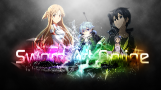 Anime characters neon sign sword - a group of anime characters free wallpaper