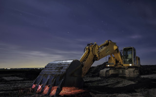 Bulldozer night fullmoon starrysky ecological - david lachapelle free wallpaper
