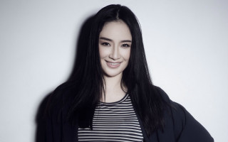 Woman black hair striped shirt - striped free wallpaper