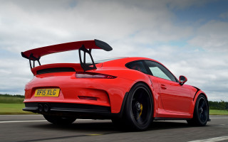 Red sports car surfboard road - a surfboard free wallpaper