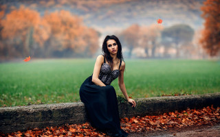 Woman dress leaves gothic art - ferenc joachim free wallpaper