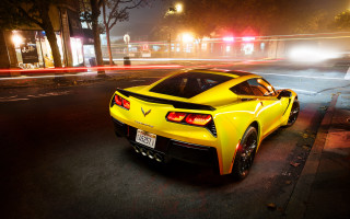 Yellow sports car night red - a yellow sports car free wallpaper