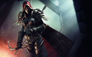 Woman futuristic suit holding sword - a sword and a sword free wallpaper