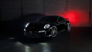 Black porsche dark garage red - a dark garage free wallpaper