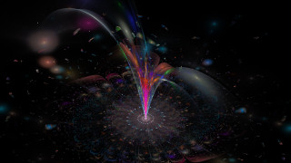 Space hologram fractals aurora planet - circle free wallpaper