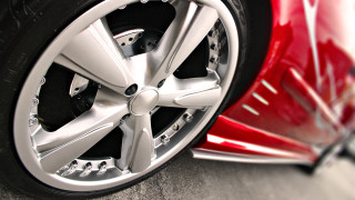 Red sports car wheel tire - rim free wallpaper