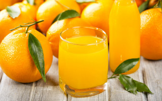 Orange juice glass oranges leaves - leaf free wallpaper