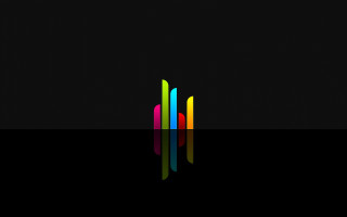 Black background multicolored object reflection - triadic free wallpaper