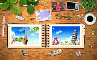Book opened city pictures person - a page free wallpaper