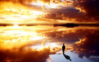 Beach surfboard sunset surrealism fire - surrealism free wallpaper