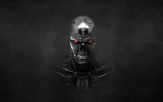 Robot red eyes skull face 2 - david young cameron free wallpaper