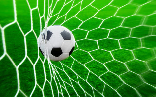Soccer ball net green grass 3 - a soccer ball free wallpaper