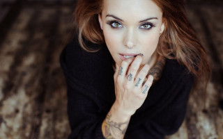Tattooed woman pose brown hair - tattoo free wallpaper