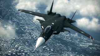Fighter jet city clouds airplane - brom free wallpaper