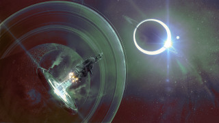 Space station galaxy ring star - a space station in the middle of a galaxy free wallpaper