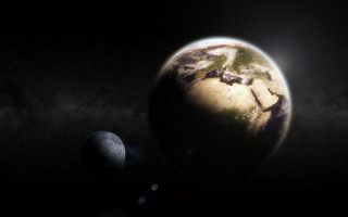 Planet moon night sky star - the dark sky free wallpaper