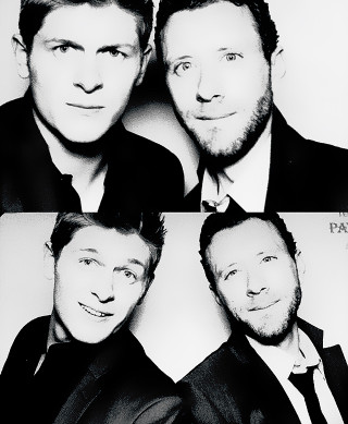 Black white three men suits - free love wallpaper