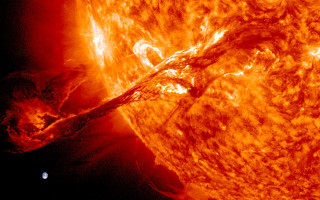 Fiery sunset mountain sun plasma - a photo free wallpaper