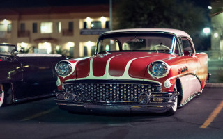 Red white car parking lot 3 - elbridge ayer burbank free wallpaper