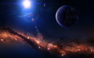 Space star planet horizon light - the horizon free wallpaper