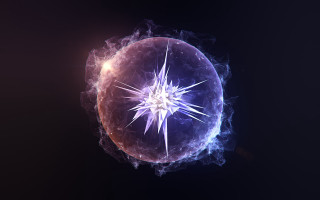 Purple sphere star blue background - filip hodas free wallpaper