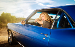 Woman bluecar driver cigarette beach - carey morris free wallpaper