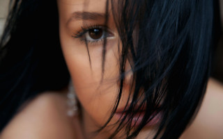 Woman face long hair piercings - art photography free wallpaper for desktop