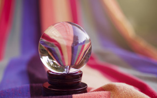Glass ball wooden stand colorful - ground free wallpaper