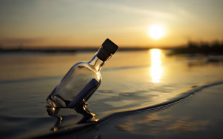 Beach sunset bottle reflection surreal - surreal photography free wallpaper
