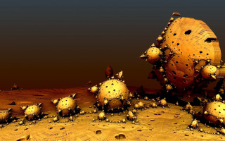 Strange desert object holes fractals - smaller free wallpaper