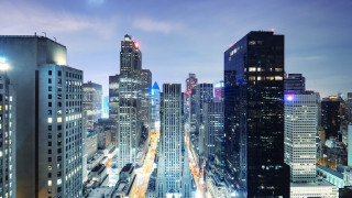 City skyline night lights train - a train free wallpaper