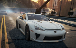 White sports car forest bridge - photorealistic lighting free wallpaper