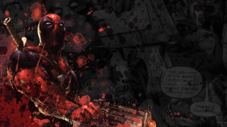 Deadpool gun bloody comic strip - western free wallpaper