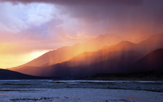 Mountain river cloudy sky crepuscular - crepuscular ray free wallpaper