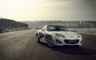 White sports car road train - a road next free wallpaper