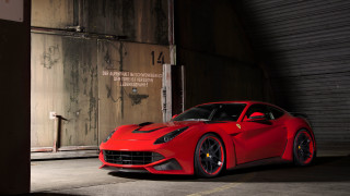 Red sports car garage wood 4 - a garage next free wallpaper for desktop