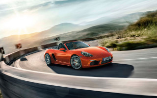 Red sports car winding road 2 - road free wallpaper