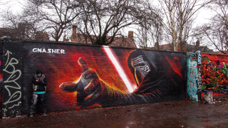 Man wall star wars mural - graffiti free wallpaper