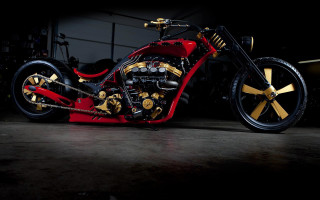 Red gold motorcycle garage windows 2 - a garage next free wallpaper
